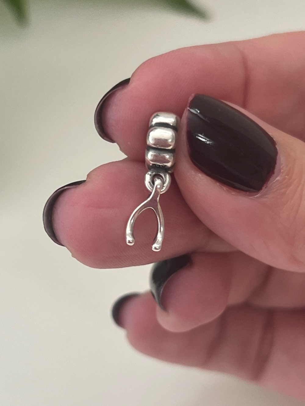 Pandora Make a Wish Wishbone Dangle Charm, 925 Silver, Preppy